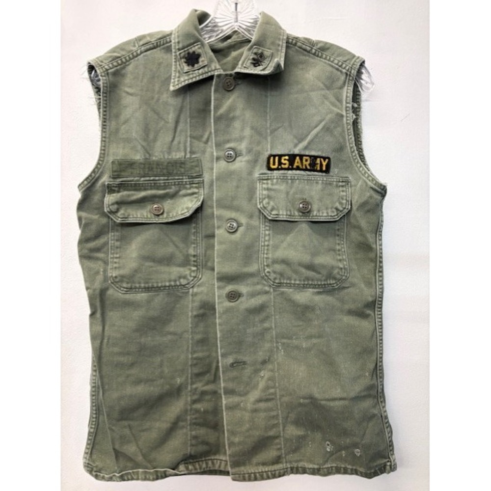 Vintage US Army Military Vest Olive Drab OG-107 Field Shirt Sleeveless Francis